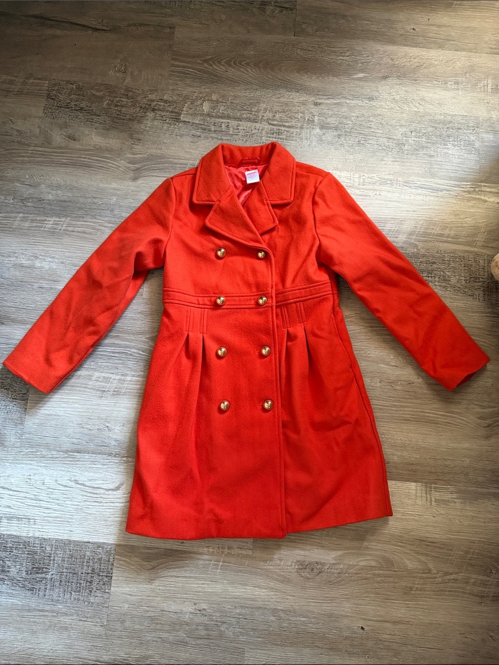 Gymboree Orange-Red Double-Breasted Wool Blend Pea Coat